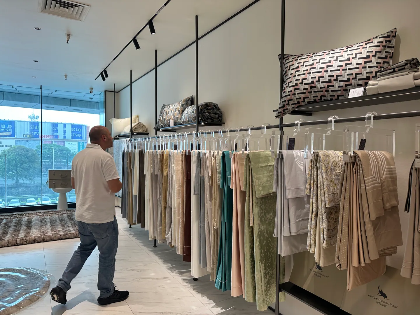 Curtain and textile showroom used for fabric and soft-furnishing selection