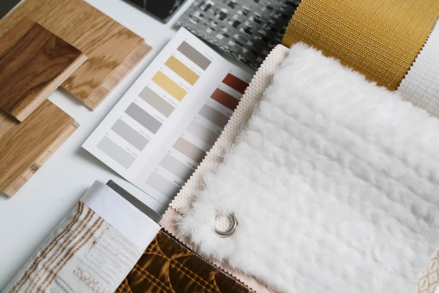 Interior material and finish records representing written sourcing specifications and approvals